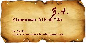Zimmerman Alfréda névjegykártya